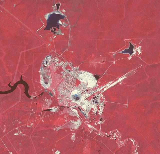 NASA image: Mir Diamond Mine, Siberia