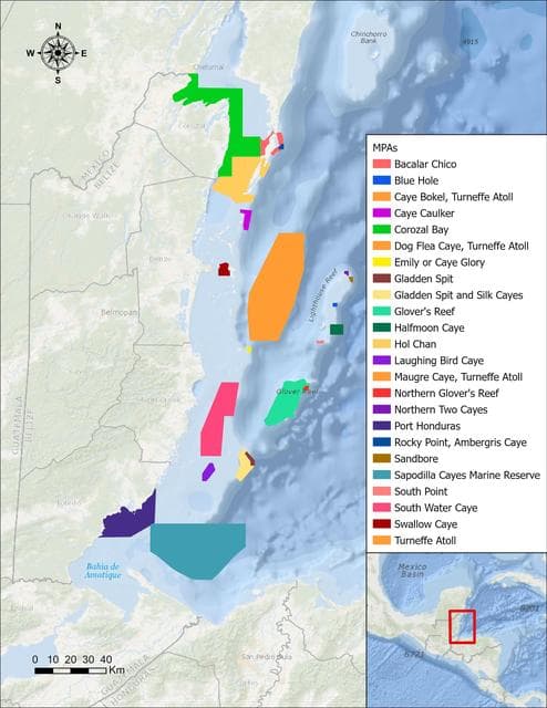 NASA image: Map Shows Belizean Protected Areas Assessed for Risk
