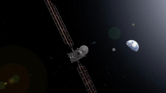 NASA image: Artist's Concept of Earth Return Orbiter Releasing Capsule containing Martian Samples