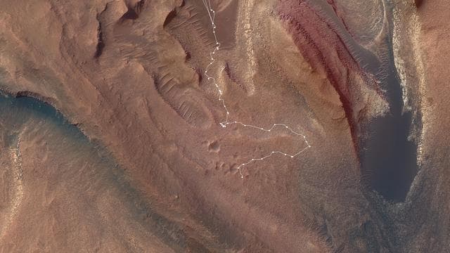 NASA image: A Map of Curiosity's Difficult Climb
