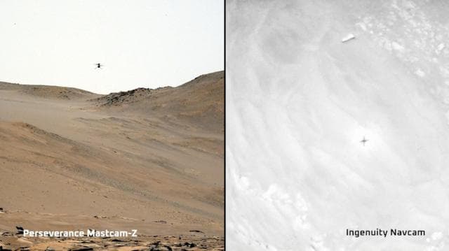 NASA image:  Two Views of Ingenuity's 59th Flight