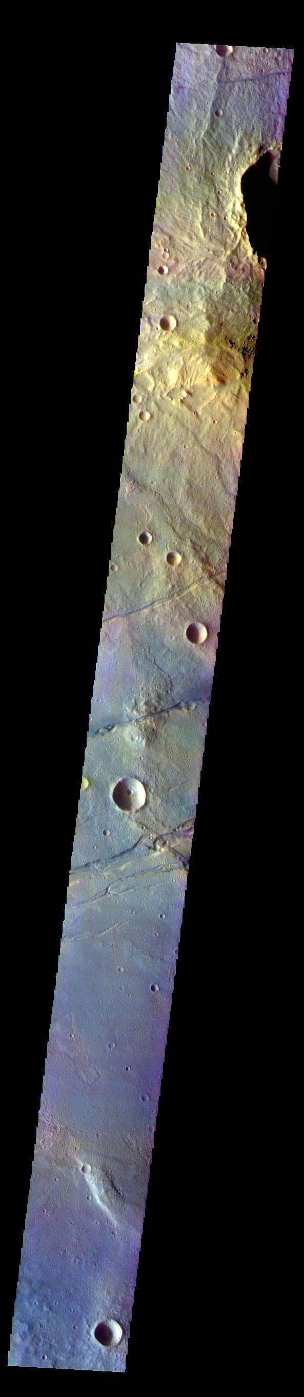 NASA image: Sirenum Fossae - False Color