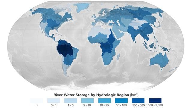 NASA image: Global Accounting of Earth's River Storage and Flow