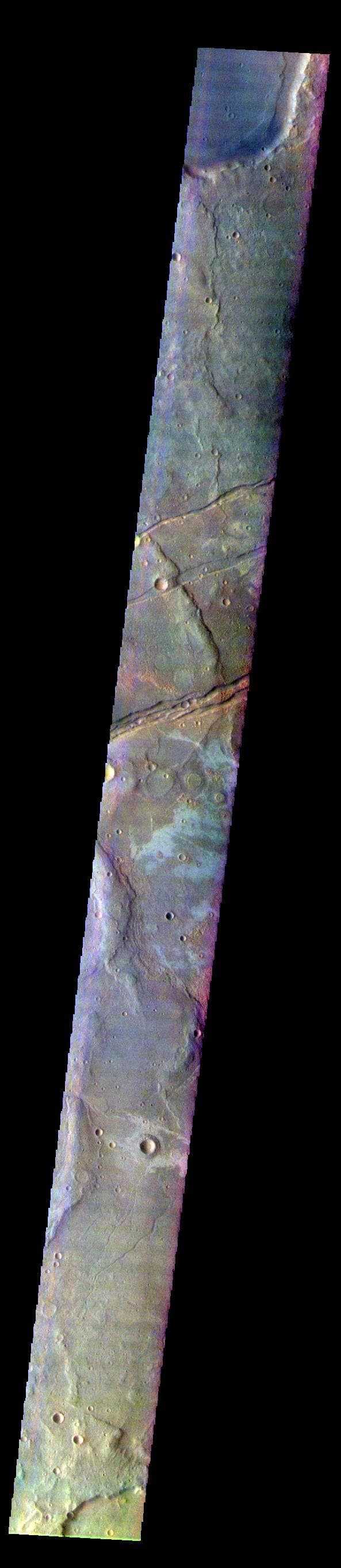 NASA image: Sirenum Fossae - False Color