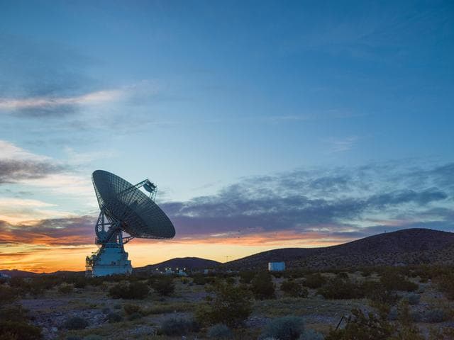 NASA image: The Goldstone Solar System Radar at Sunset