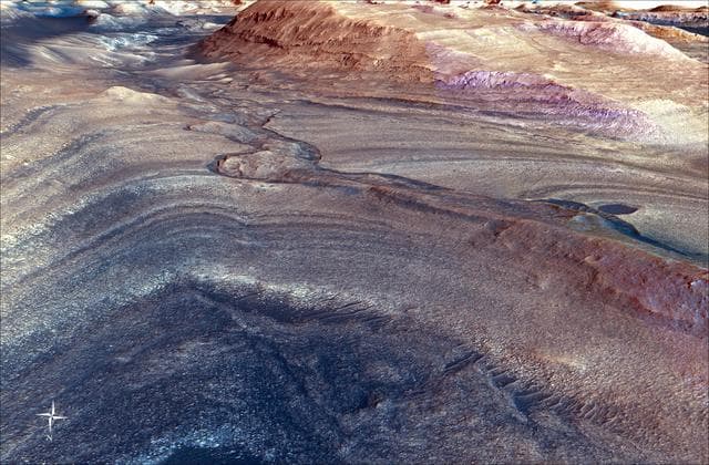 NASA image: Curiosity's Route to Gediz Vallis Channel (Rendering)