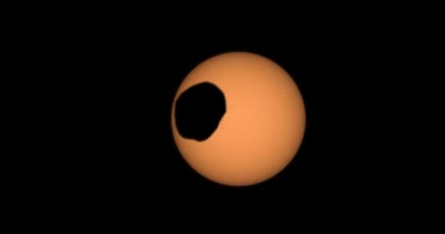 NASA image: Perseverance Views a Transit of Phobos
