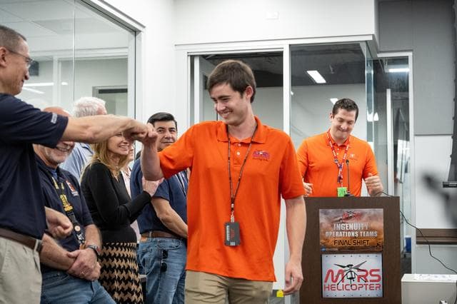 NASA image:  Ingenuity Fist Bump