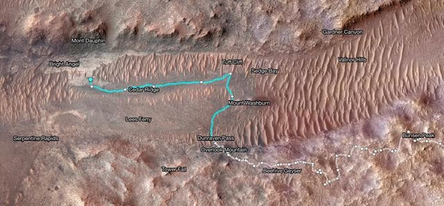 NASA image: Perseverance's Path to 'Bright Angel' in Mars' Jezero Crater