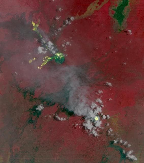 NASA image:  Nyamulagira Volcano, Democratic Republic Congo