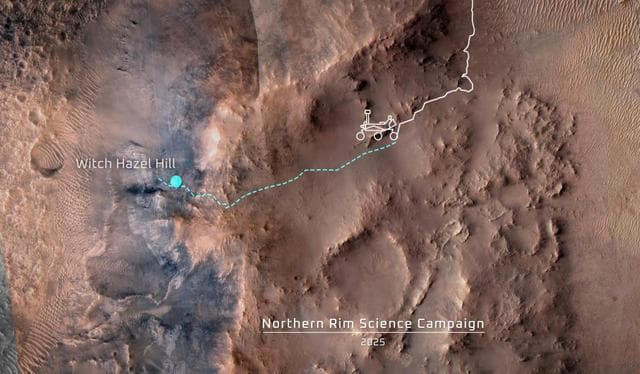 NASA image: Proposed Route of Perseverance's Northern Rim Science Campaign