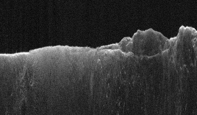 NASA image: SHARAD's View of Mars During a 'Very Large Roll'