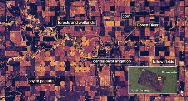 NASA image: NASA-ISRO Radar Satellite Captures First Image of North Dakota Wetlands, Farmlands