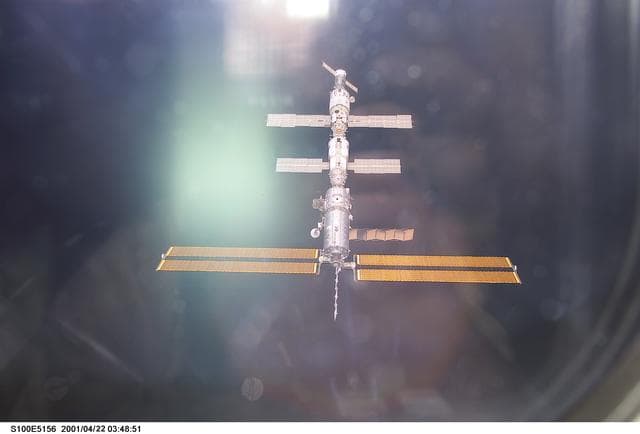 NASA image: Nadir view of the ISS taken during the approach of Endeavour during STS-100