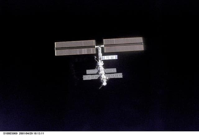 NASA image: View of the ISS taken during final flyaround of STS-100
