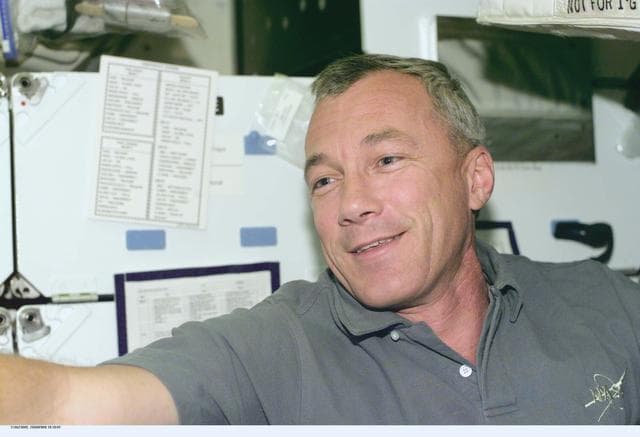 NASA image: Commander Wilcutt at work aboard Atlantis during STS-106