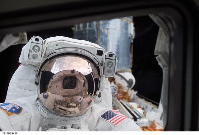 NASA image: View of STS-109 MS Grunsfeld during EVA 1