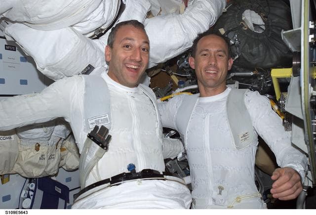 NASA image: MS Massimino and Newman on middeck after EVA 2