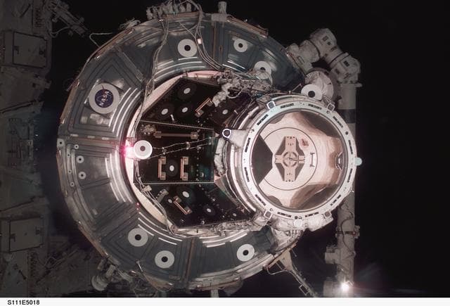 View of PMA 2 during STS-111 UF-2 approach for docking