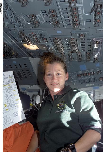 NASA image: STS-112 PLT Melroy on aft flight deck