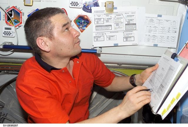 NASA image: CDR Korzun prepares to support STS-112 EVA