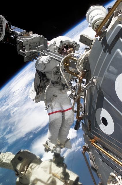 NASA image: MS Wolf installs exterior station camera during EVA 2