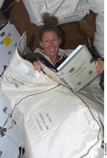 NASA image: MS Magnus in stowage bag on middeck