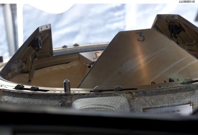 NASA image: APAS  with petals extended after undocking