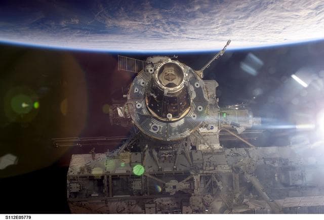 NASA image: Flyaround view of ISS forward side