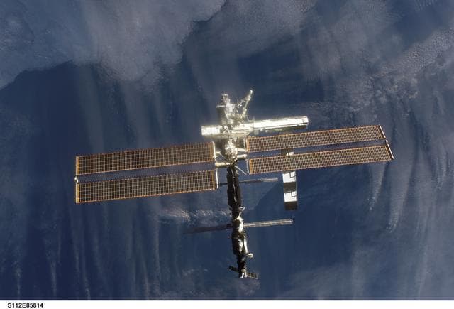NASA image: Flyaround view of ISS Progress module forward zenith side