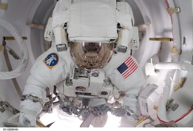 NASA image: MS Herrington egresses Quest / AL for first EVA during STS-113