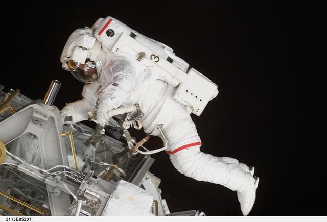 NASA image: MS Lopez-Alegria during the second EVA for STS-113