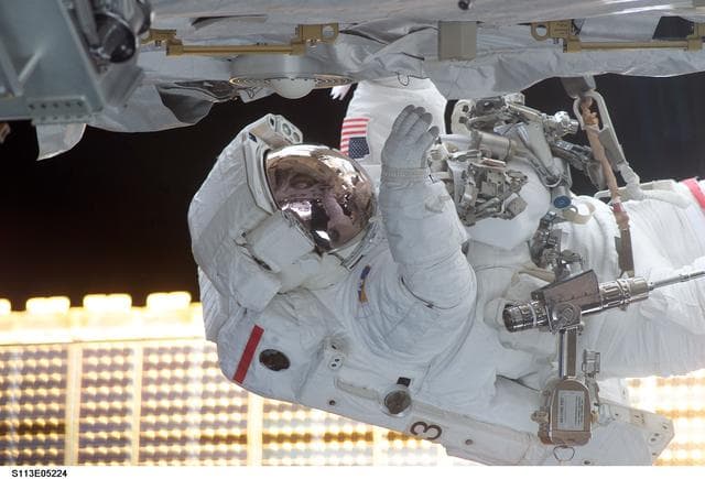 NASA image: MS Lopez-Alegria during the second EVA for STS-113