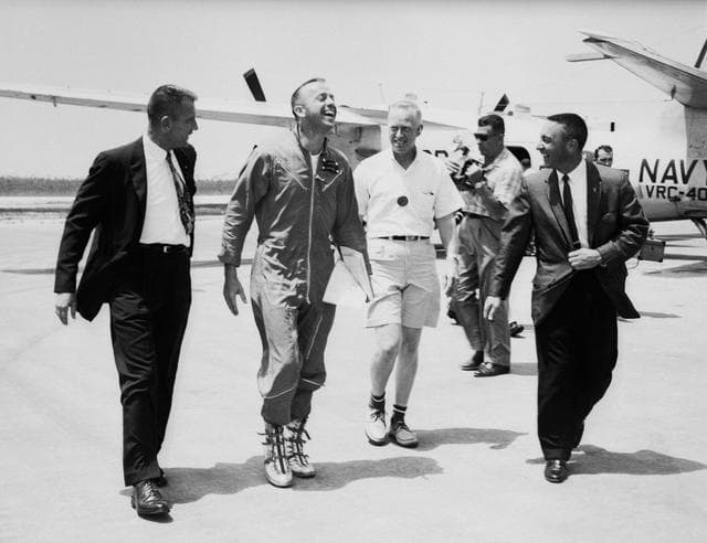NASA image: Arrival at Grand Bahamas Island - Press Conference