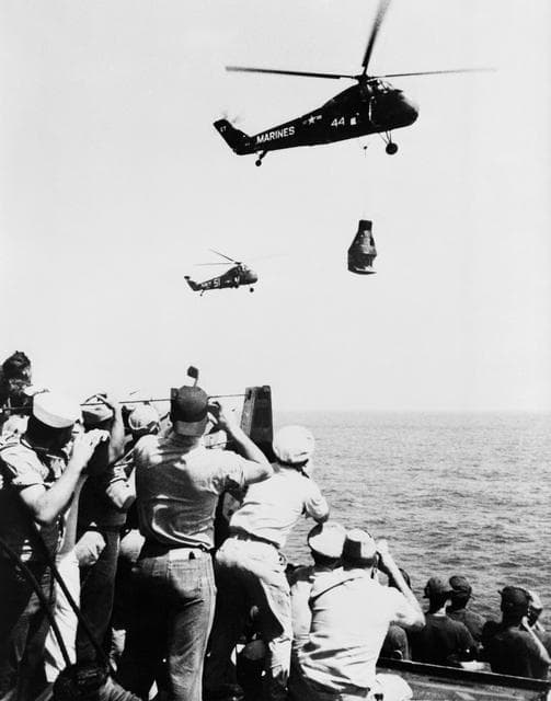 Crew Members - USS Champlain - Arrival - Astronaut Alan Shepard