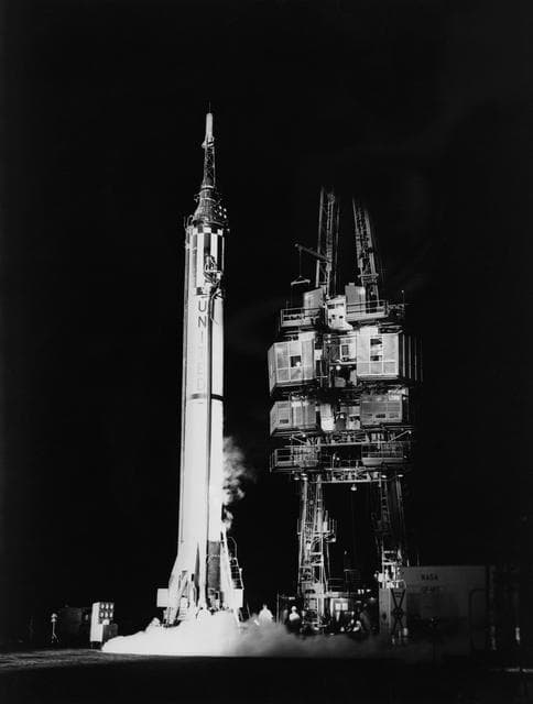 NASA image: Mercury-Redstone (MR)-3 Missile -  Standing - Pad