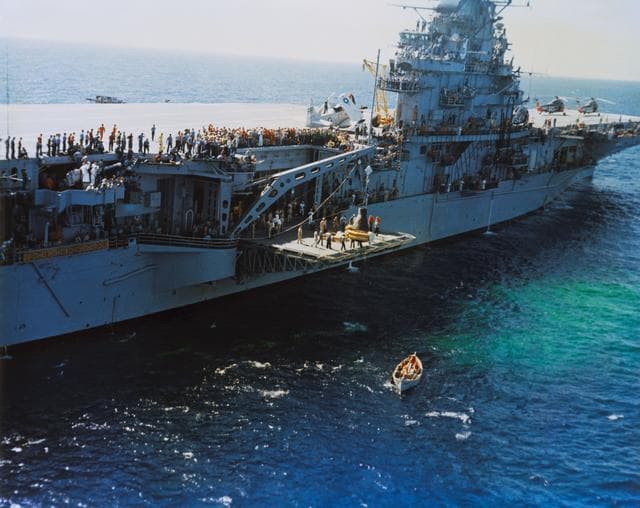 NASA image: Recovery operations for the Mercury-Atlas 8 mission