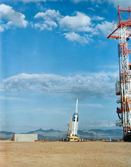 NASA image: Little Joe II and Boilerplate #6 liftoff at Wallops Island, Virginia