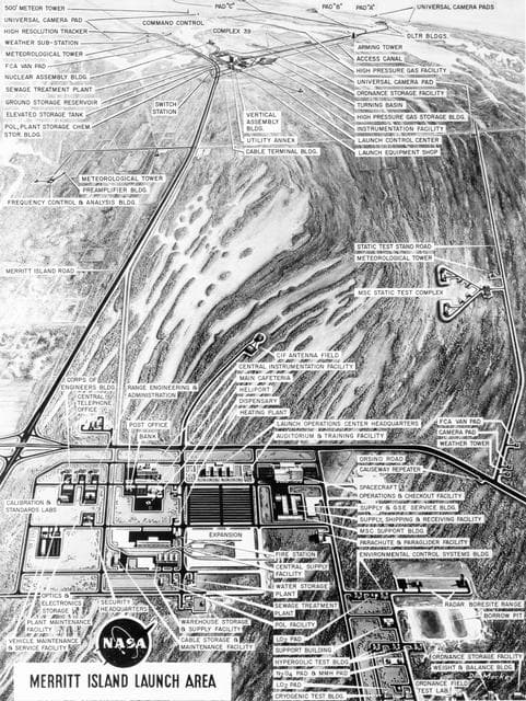NASA image: Aerial oblique artist concept of the Merritt Island Launch Complex