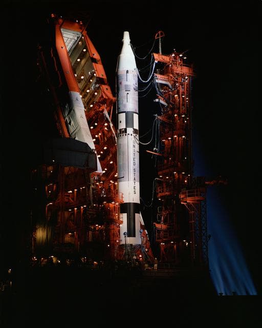 NASA image: GEMINI-TITAN (GT) (LOWERED) - LAUNCH VEHICLE - UMBILICAL TESTS -  PAD 19 - CAPE