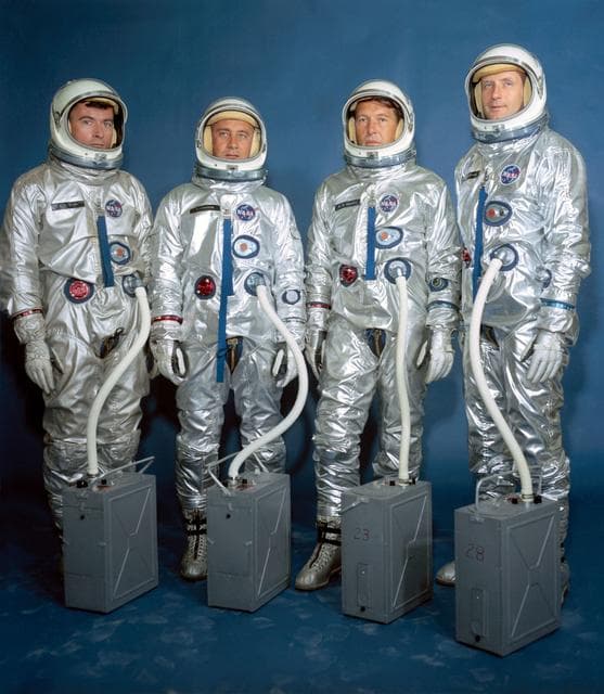 NASA image: GROUP - GEMINI ASTRONAUTS (SUITED) - ASTRONAUT SCHIRRA