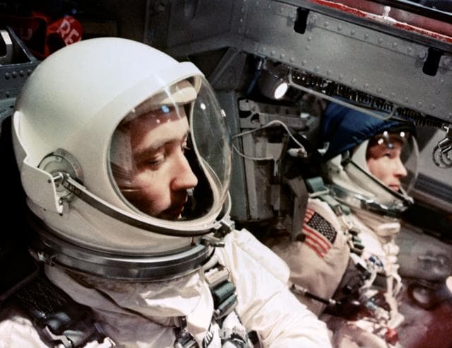 NASA image: GEMINI-TITAN (GT)-4 SPACECRAFT (S/C) (ATOP WHITE ROOM) - ASTRONAUT EDWARD H. WHITE II - MISC. - CAPE