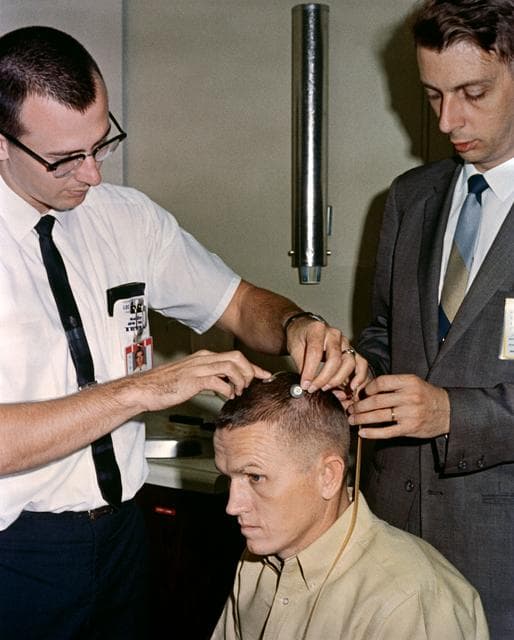 NASA image: GEMINI-TITAN (GT)-7 - PREFLIGHT PHYSICAL - ASTRONAUT FRANK BORMAN - CAPE