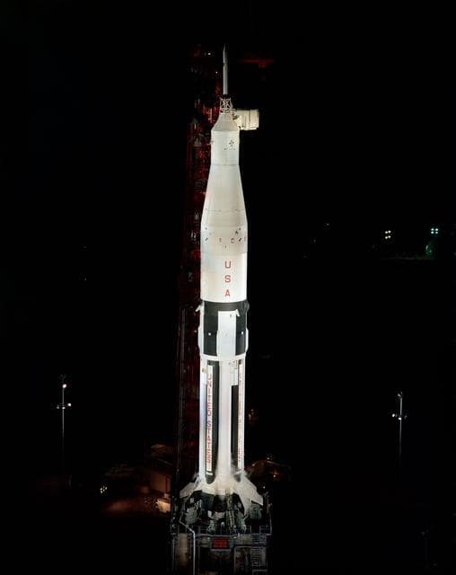 NASA image: APOLLO SPACECRAFT 009 - SATURN 1B 201 - ON PAD - COMPLEX 34 - CAPE