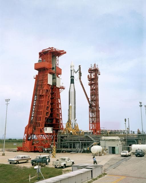 NASA image: GEMINI-TITAN (GT)-10 - ON PAD - ATLAS/AGENA - PRELAUNCH - CAPE