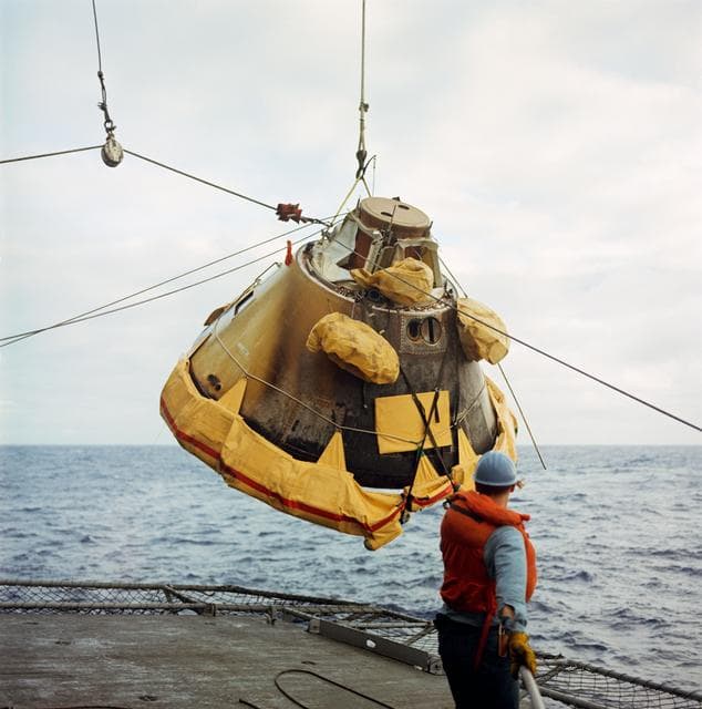 NASA image: Recovery of Apollo 6 unmmaned spacecraft