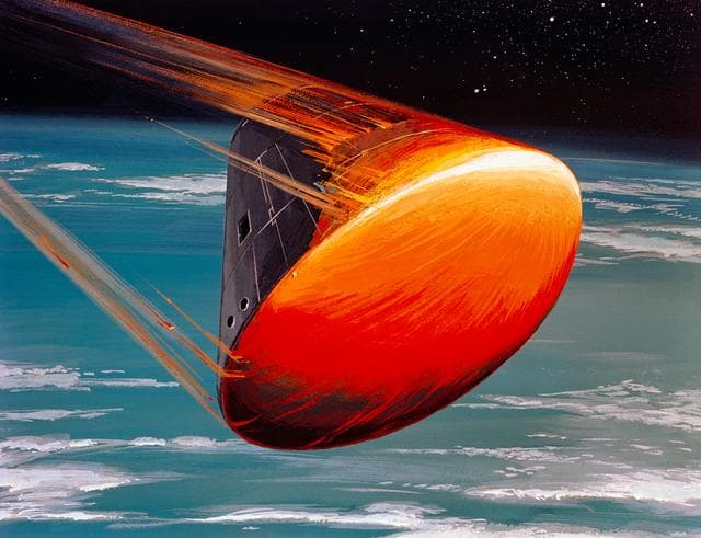 NASA image: Art Concept - Apollo VIII - Command Module (CM) - Re-Entry Orientation