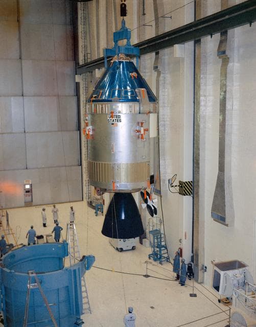 NASA image: Interior view of KSC's Manned Spacecraft Operations Building