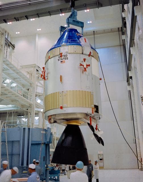 NASA image: Interior view of KSC's Manned Spacecraft Operations Building