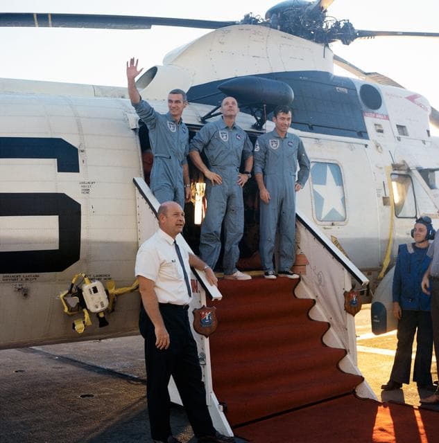 NASA image: Apollo X Crewmembers - U.S.S. Princeton